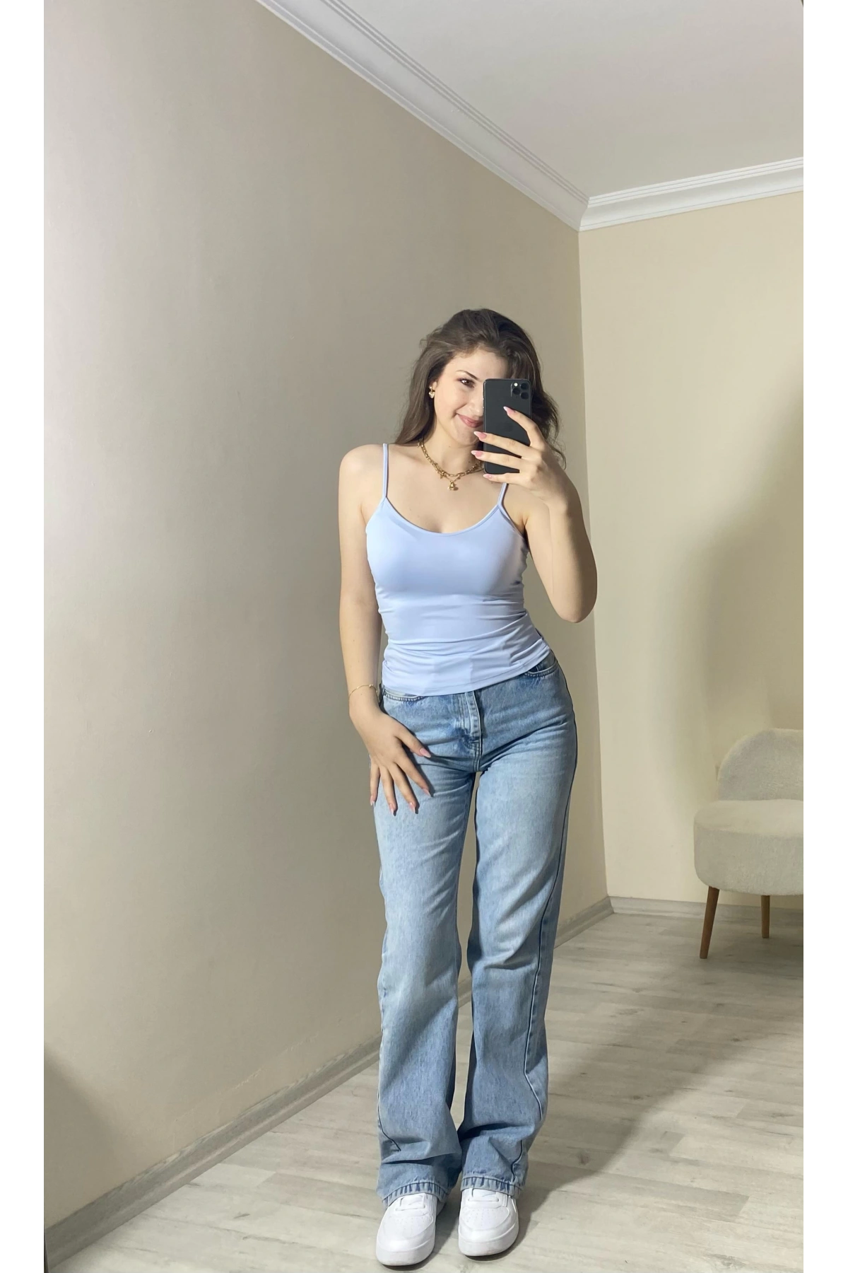 İnce Askılı Basic Atlet – Bebe Mavisi