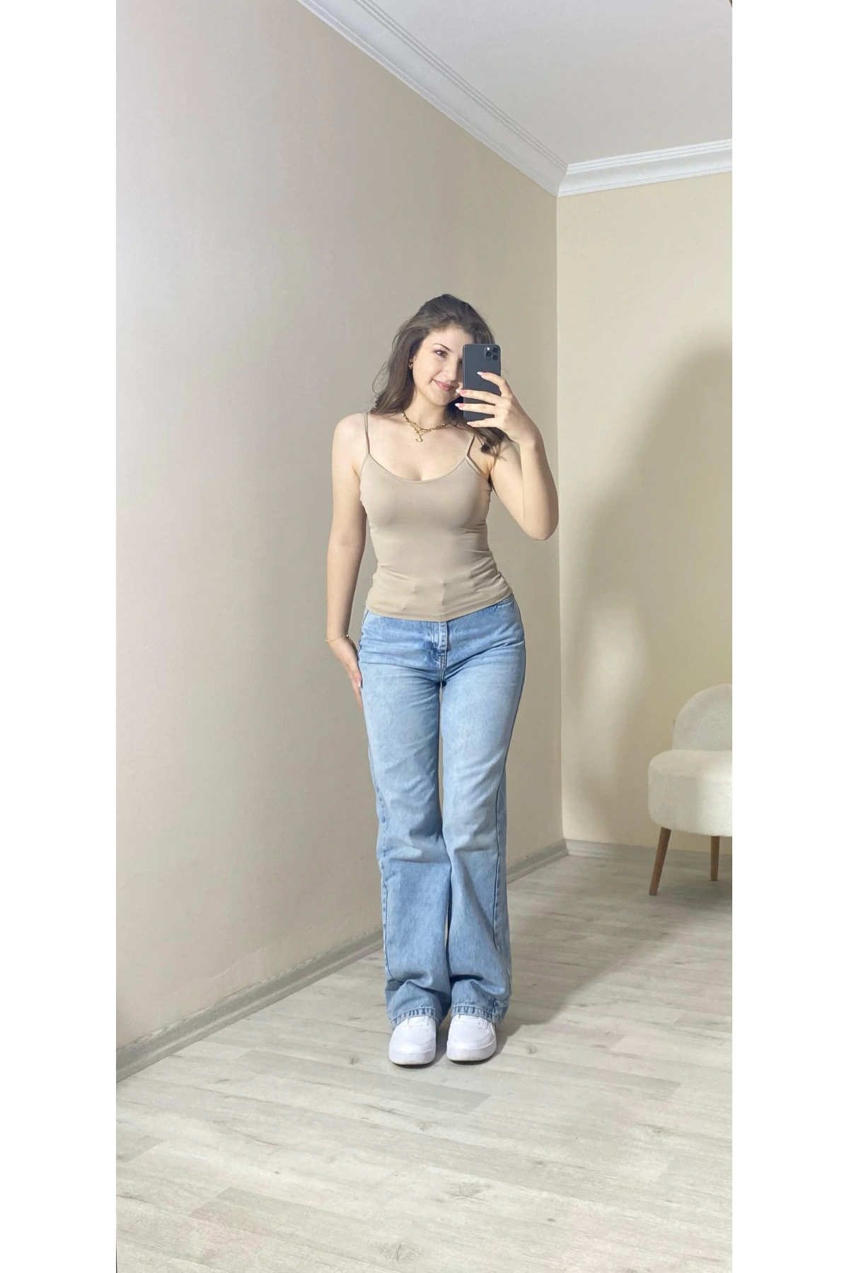 İnce Askılı Basic Atlet – Bej