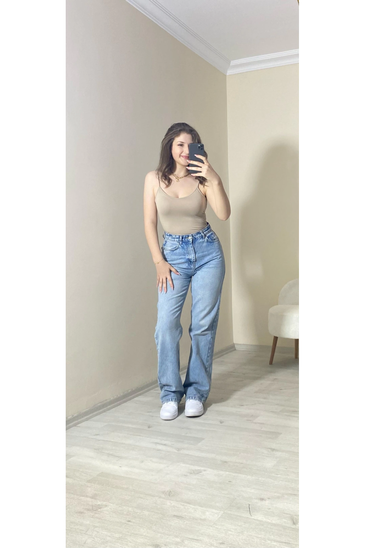 İnce Askılı Basic Atlet – Bej