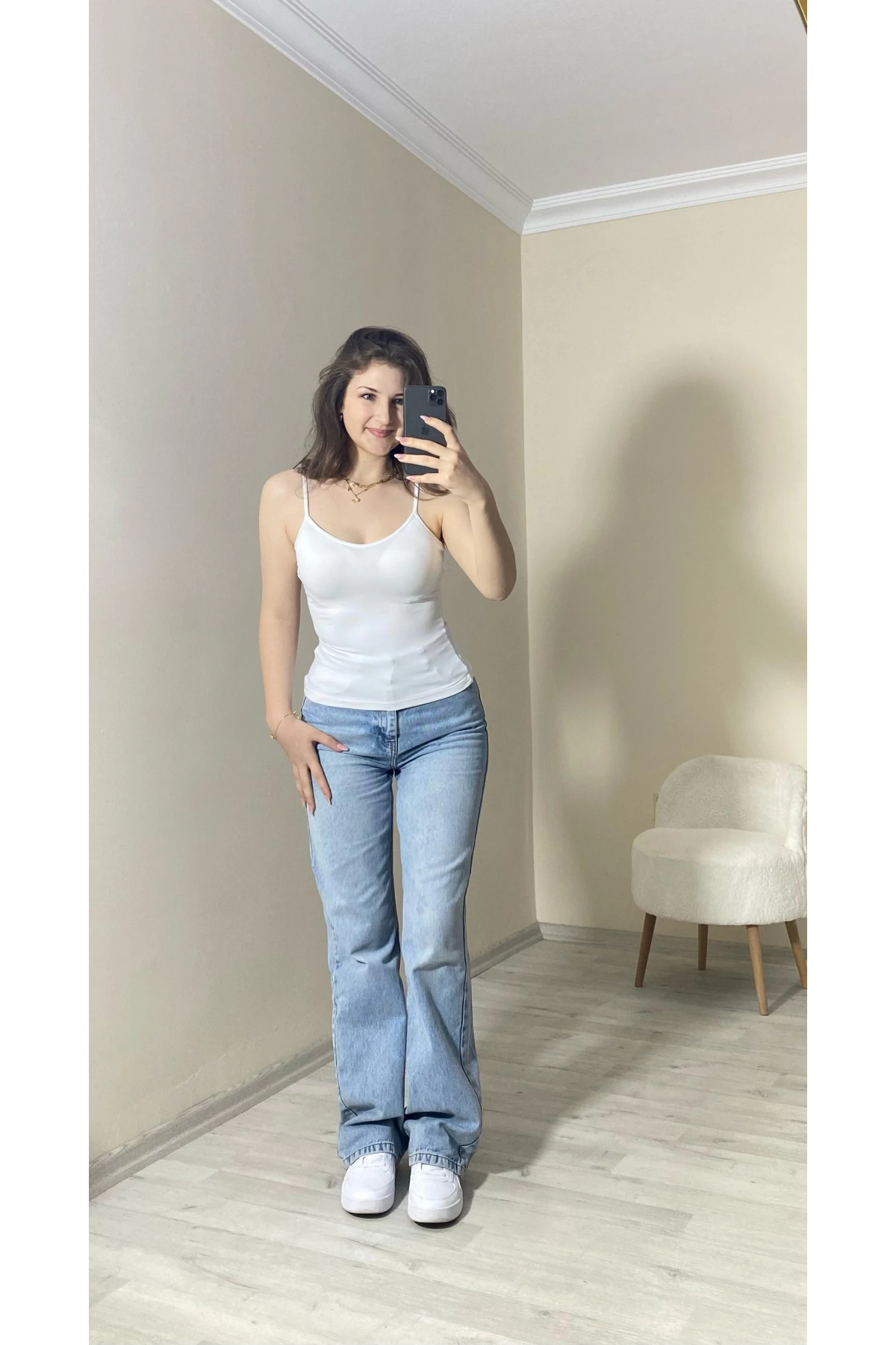 İnce Askılı Basic Atlet –Beyaz