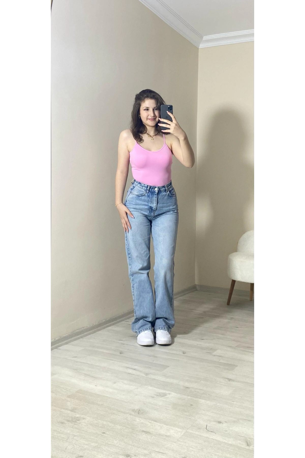 İnce Askılı Basic Atlet –Pembe