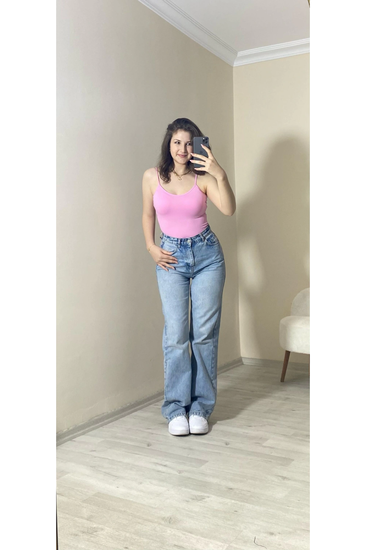 İnce Askılı Basic Atlet –Pembe