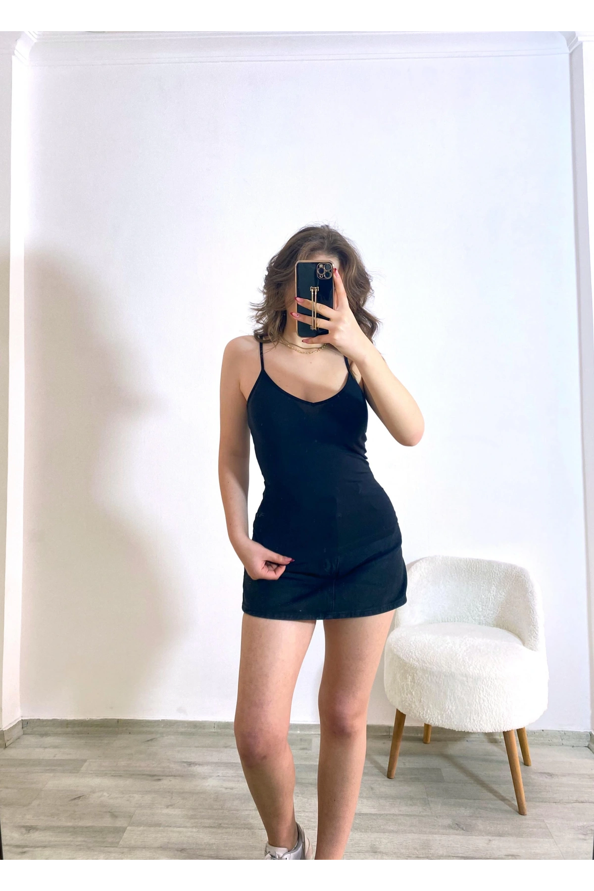 İnce Askılı Basic Atlet –Siyah Dokuma