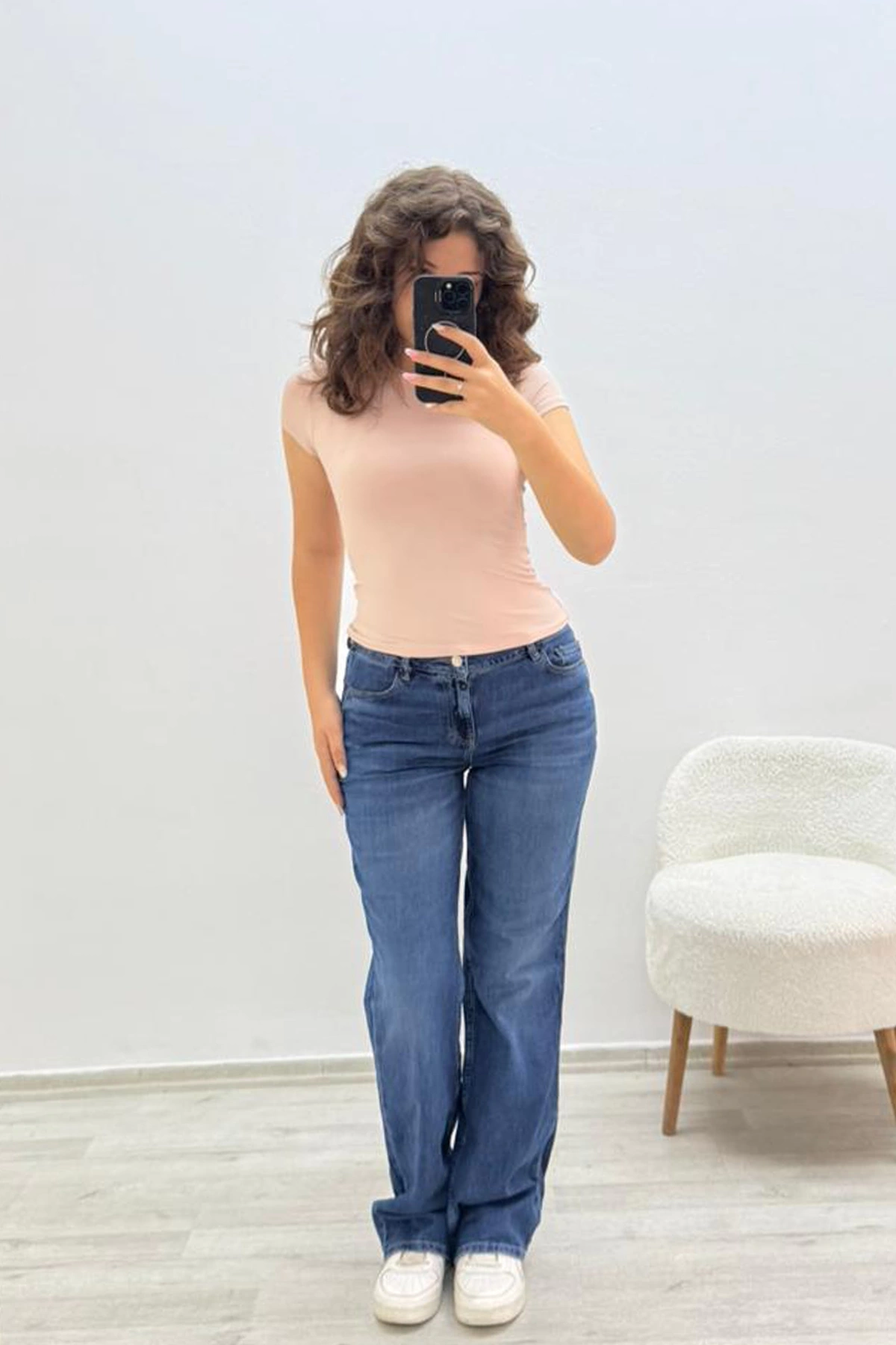 Koyu Mavi Düz Paça Mavi Jean Pantolon