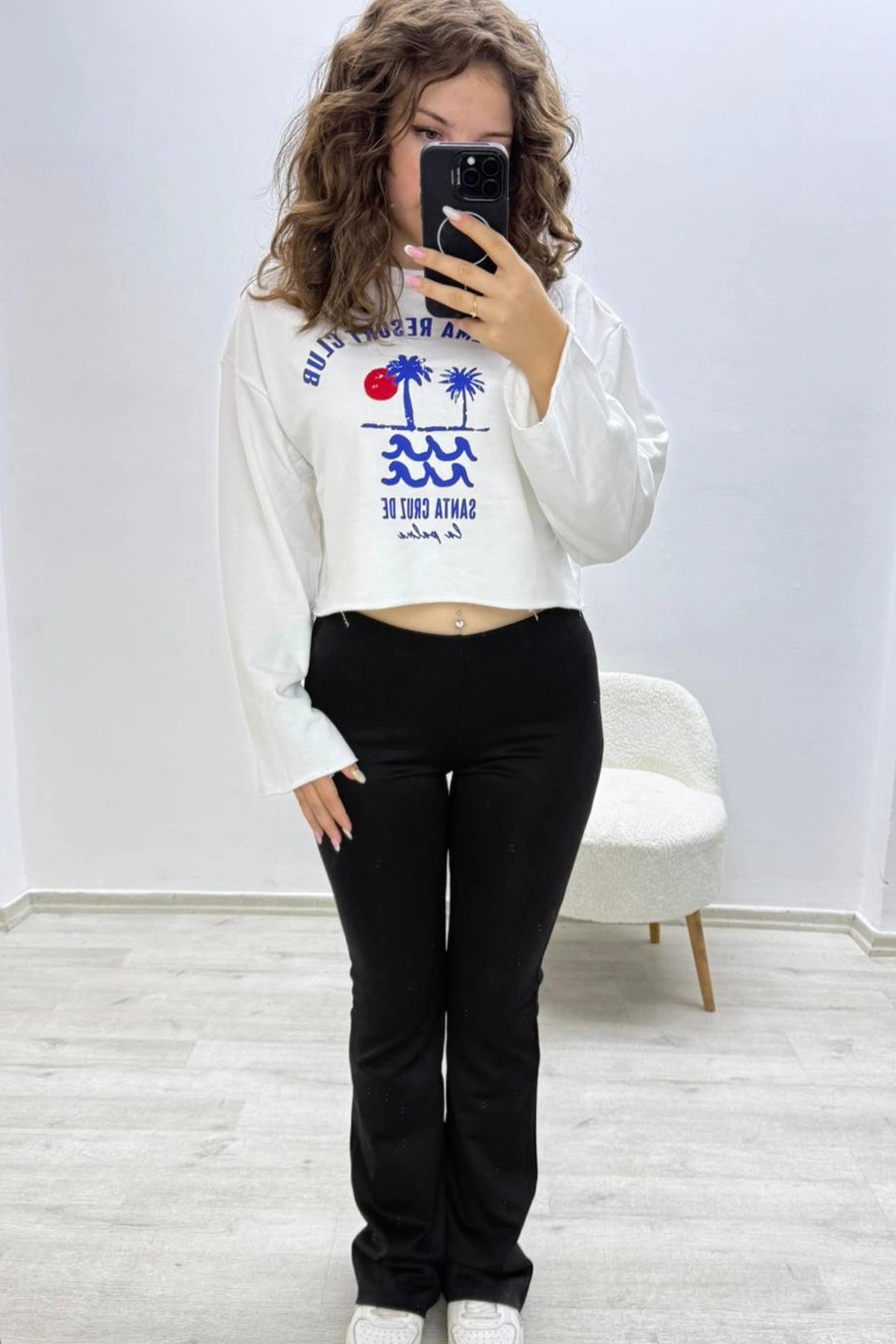 Santa Cruz Palm Beyaz Sweatshirt