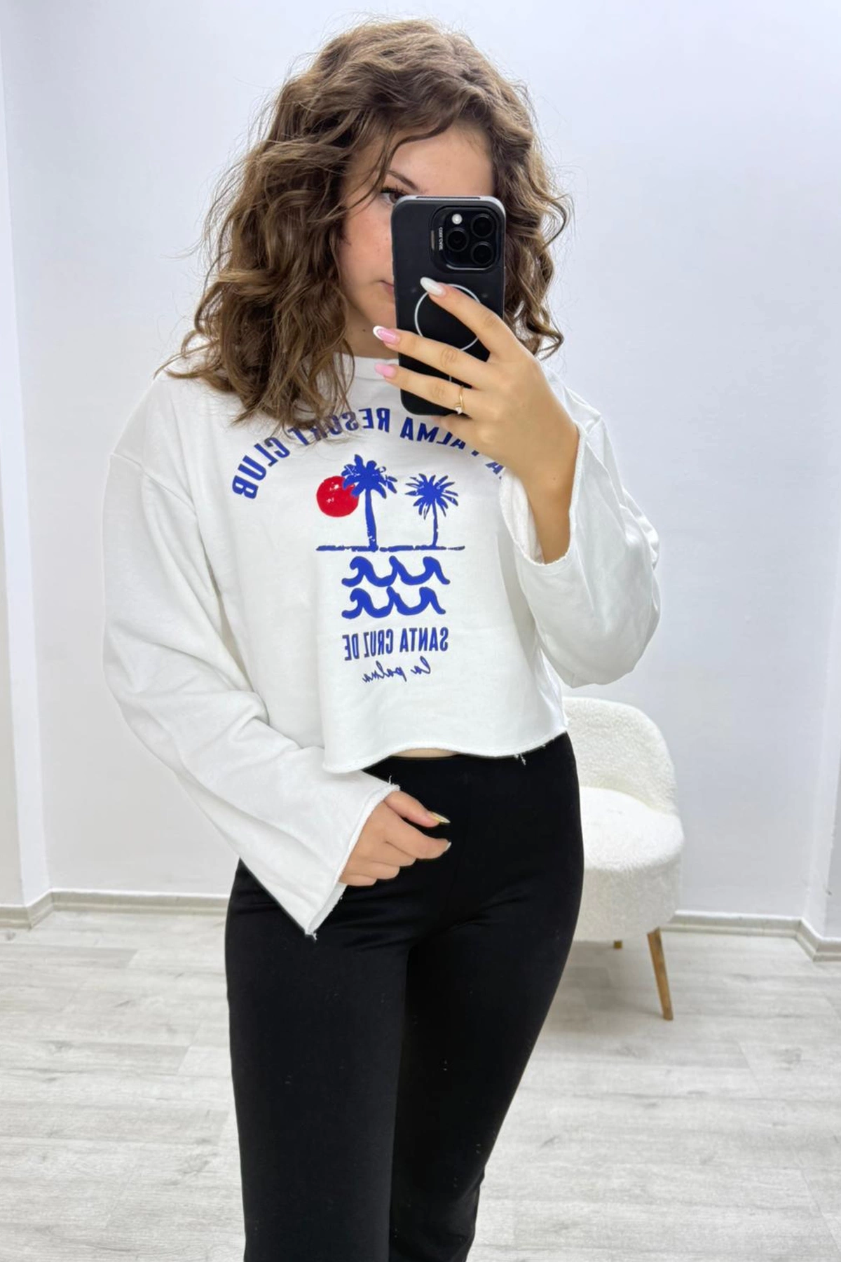 Santa Cruz Palm Beyaz Sweatshirt