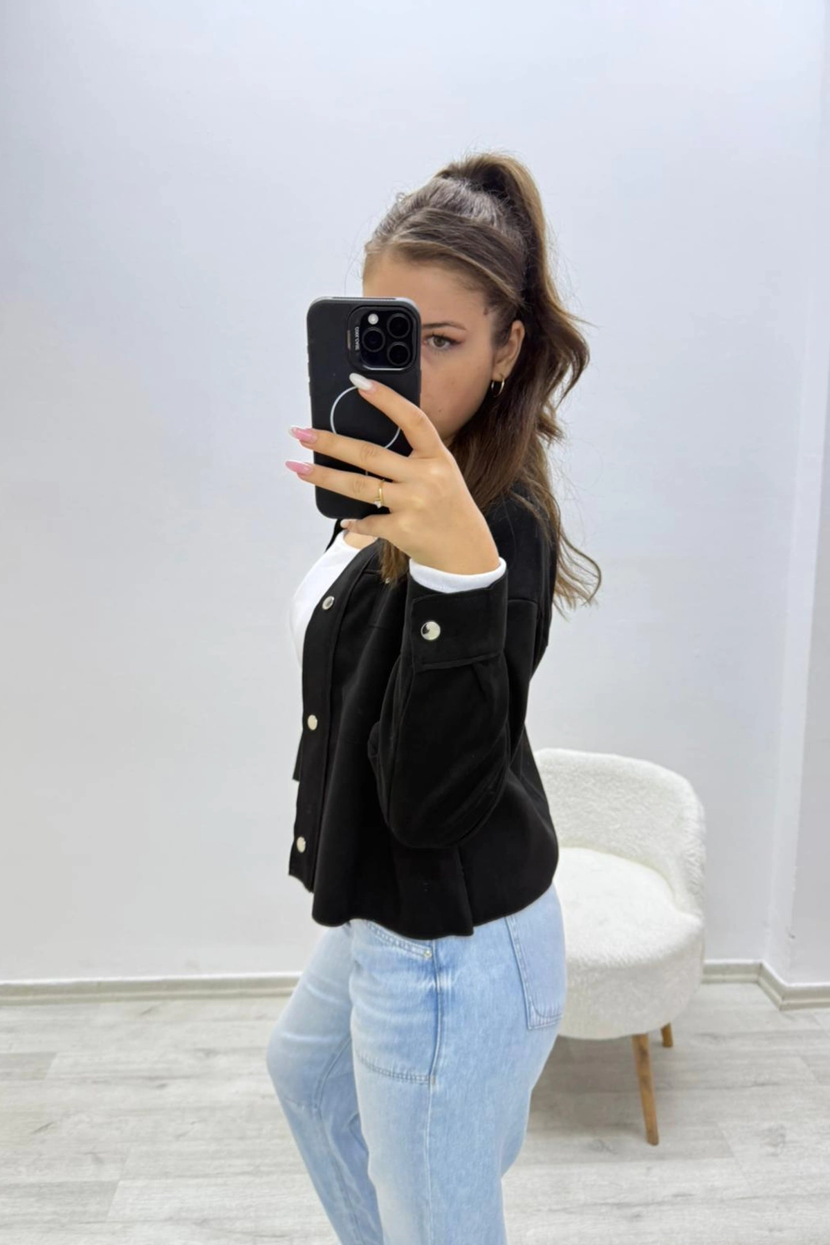 Süet Siyah Ceket