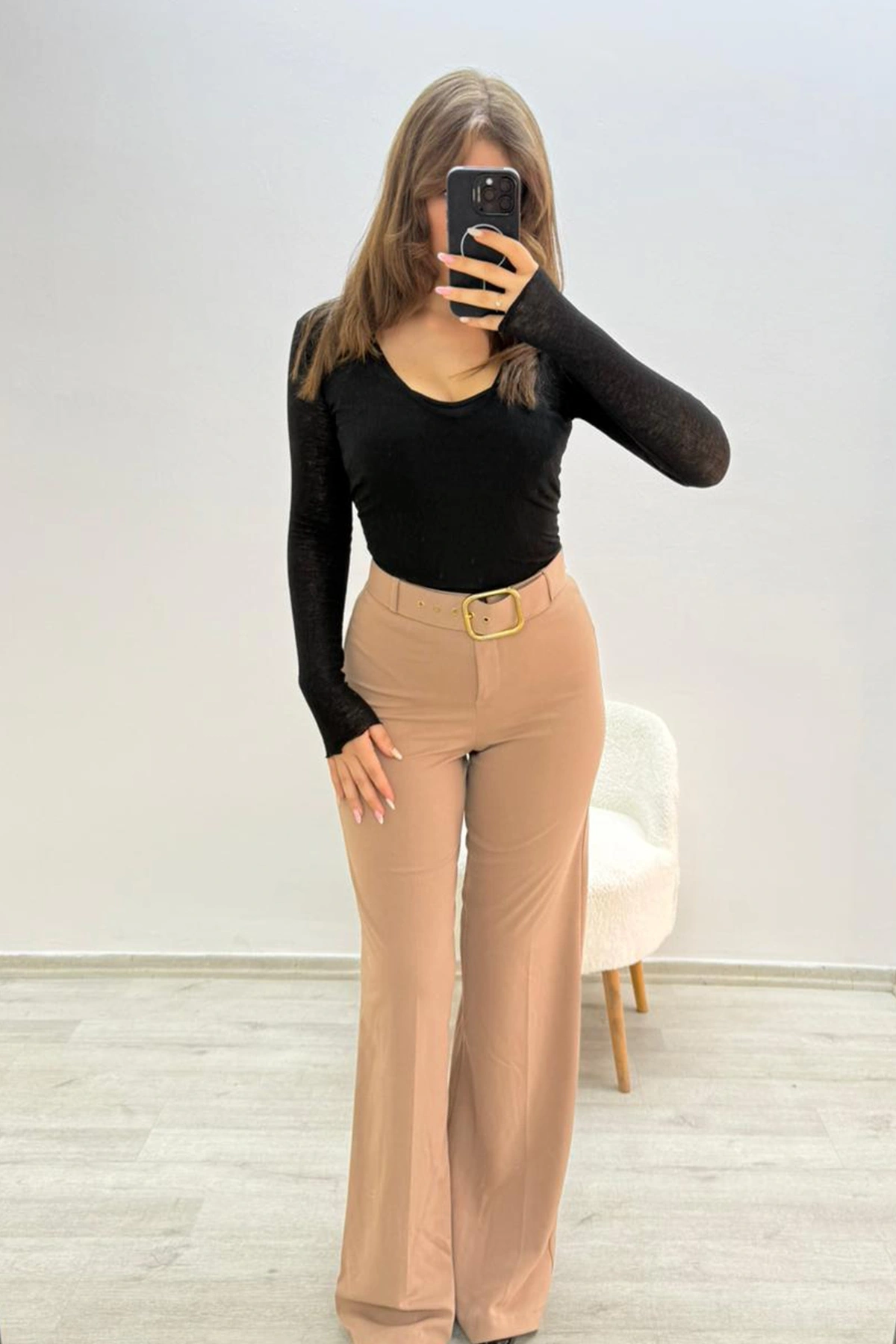 Yandan Bağlamalı Siyah Triko