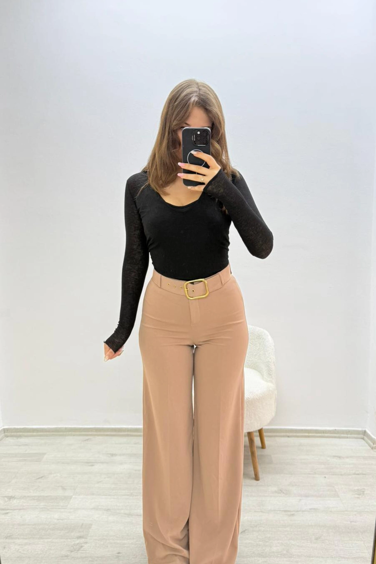 Yandan Bağlamalı Siyah Triko