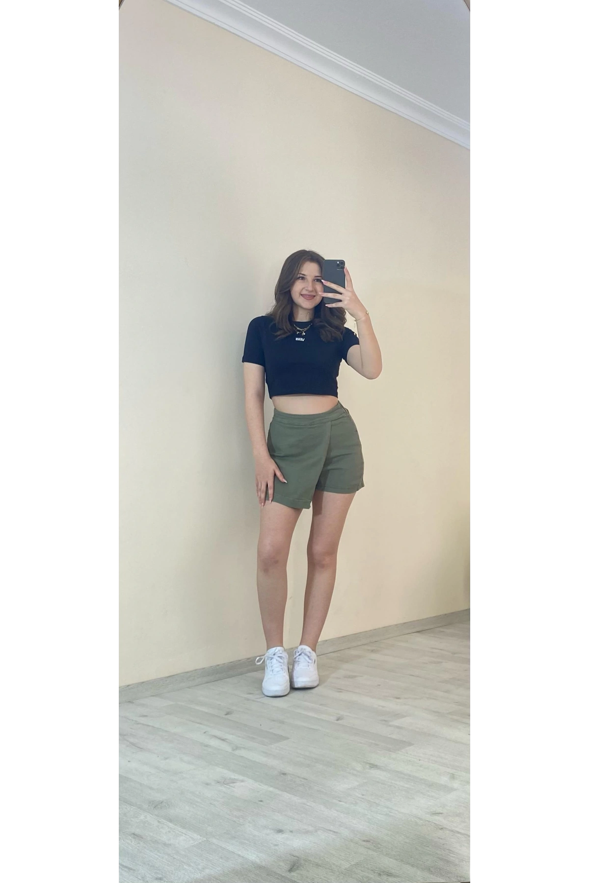 Yüksek Bel Şort Etek –Haki