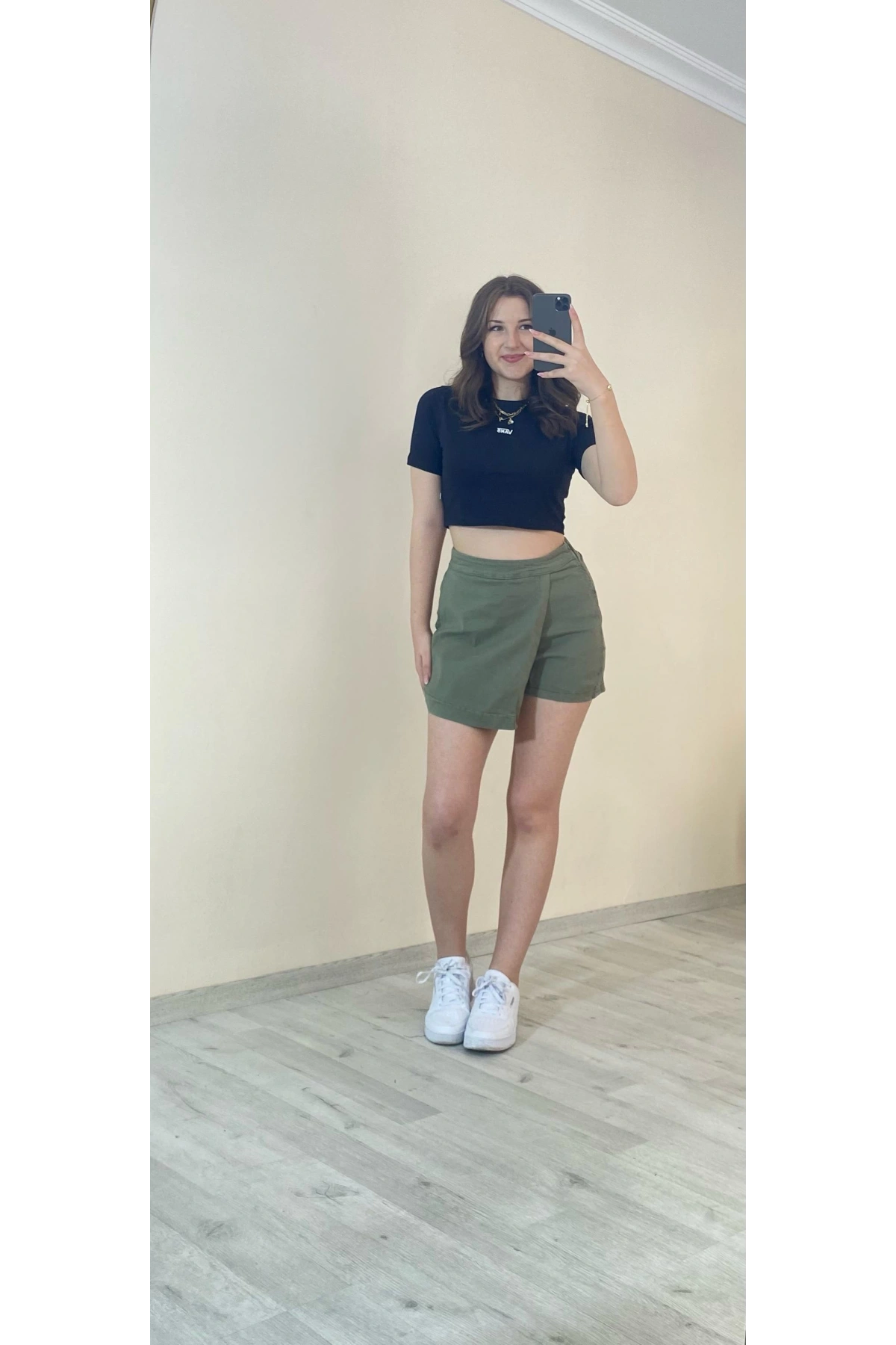 Yüksek Bel Şort Etek –Haki