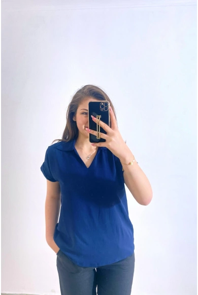 Ayrobin Kumaş Rahat Kesim Gömlek Lacivert