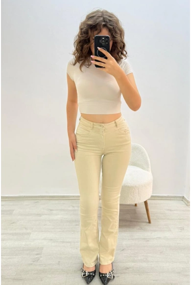 Basic Bej Günlük Pantolon