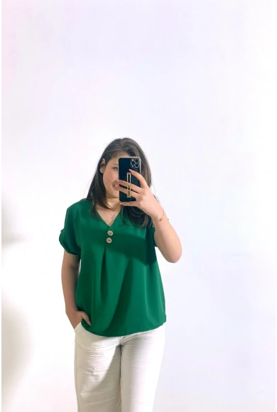 Cepli Ayrobin Kumaş Gömlek Yeşil