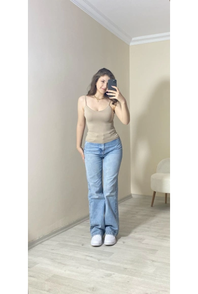 İnce Askılı Basic Atlet – Bej