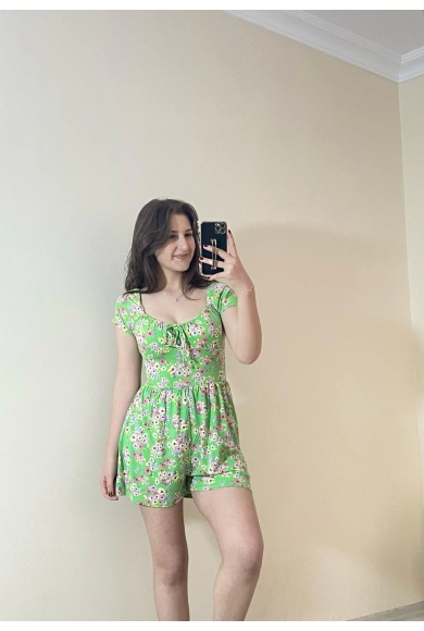 Önden Bağlamalı Şort Elbise