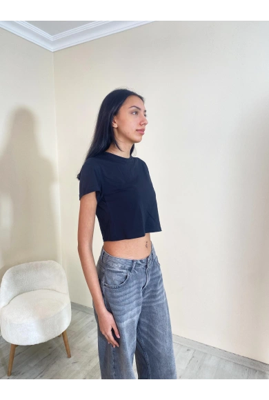 Orijinal Marka Crop Siyah