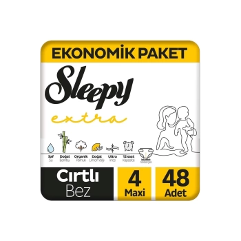 Extra Günlük Aktivite Ekonomik Paket Bebek Bezi 4 Numara Maxi 48 Adet