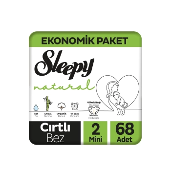 Natural Ekonomik Paket Bebek Bezi 2 Numara Mini 68 Adet