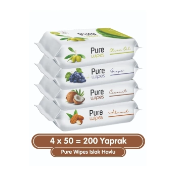 Pure Baby Pure Wipes Islak Havlu 4x50 (200 Yaprak)