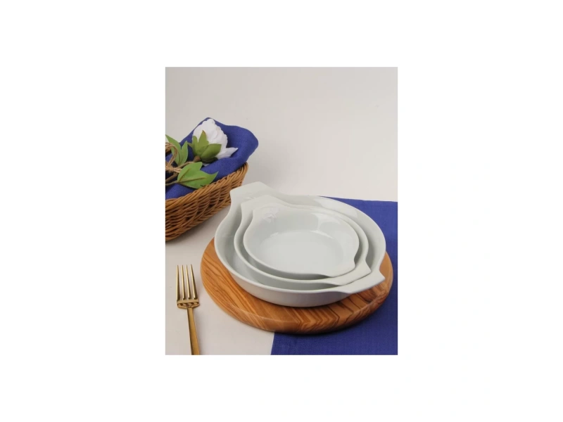 Porland Porselen Beyaz Sahan Set 21cm - 17cm - 14cm