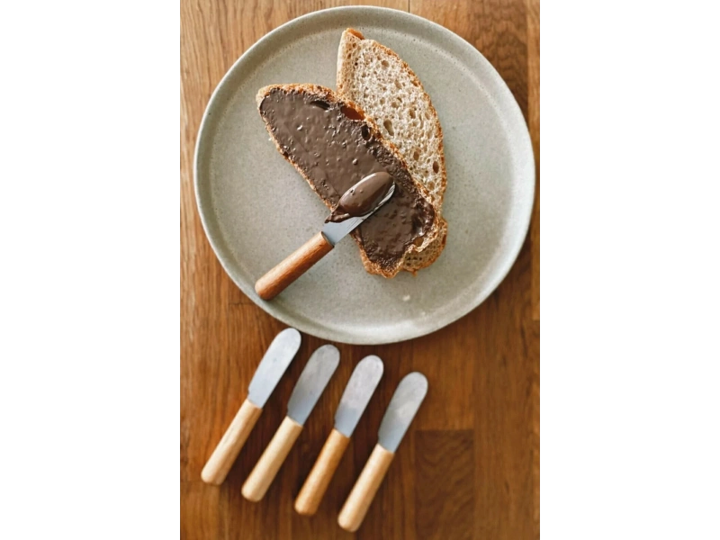 6 Adet Bambu Saplı Kahvaltı Bıçağı Tereyağı, Reçel, Çikolata Bıçağı