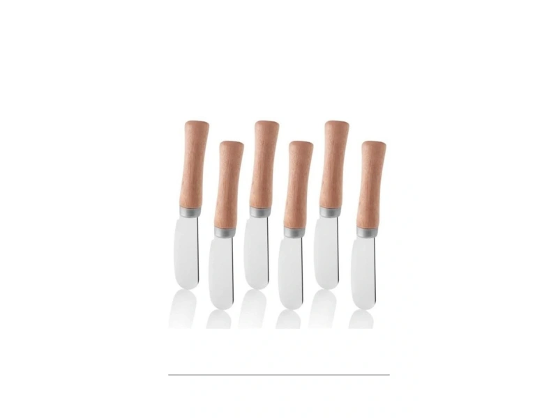 6 Adet Bambu Saplı Kahvaltı Bıçağı Tereyağı, Reçel, Çikolata Bıçağı