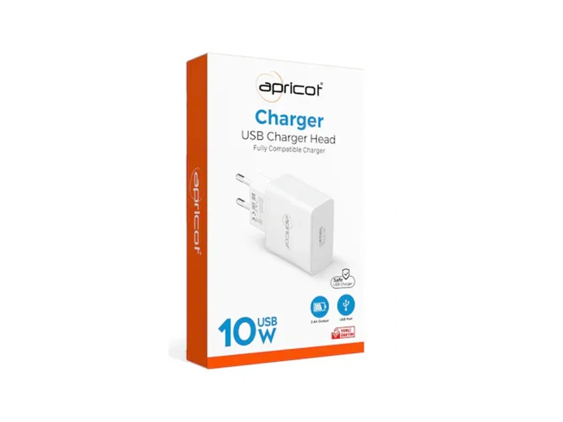 Apricot Şarj Adaptörü 2.4A Apc-U210 Beyaz