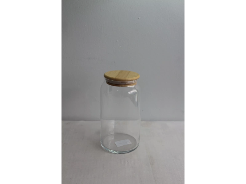 Bambu kapaklı Cam Kavanoz 1100ml