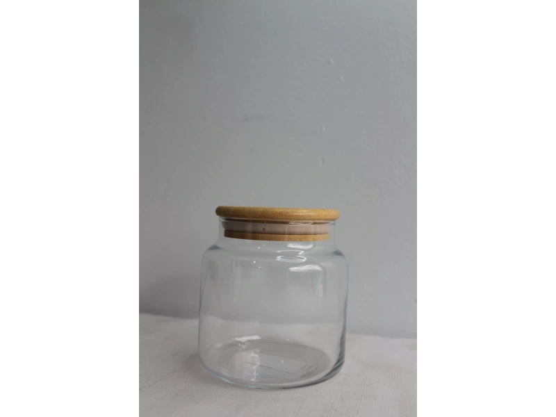 Bambu Kapaklı Cam Kavanoz 500ml