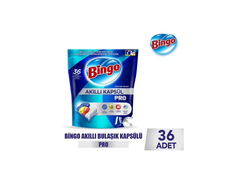 Bingo Akıllı Kapsül Pro Bulaşık Makinesi Deterjanı 36 Adet