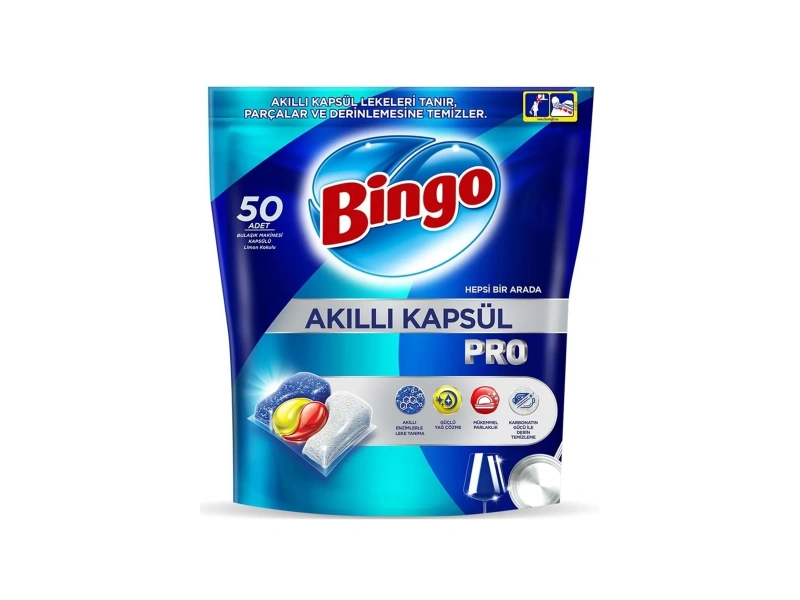 Bingo Akıllı Kapsül Pro Bulaşık Makinesi Deterjanı 50 Adet