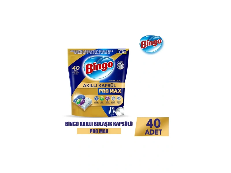Bingo Akıllı Kapsül Pro Max Bulaşık Makinesi Deterjanı 40 Adet