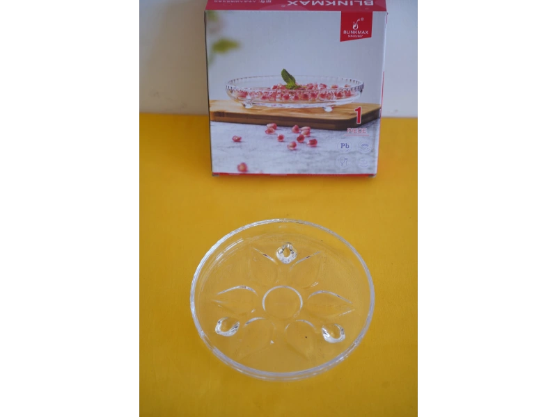 Blınkmax Ayaklı Şeffaf Cam Tabak