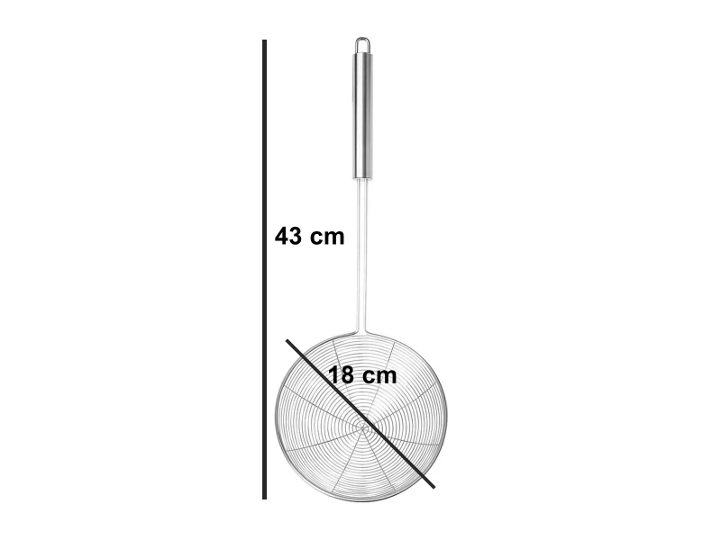 Çelik Yağ Kevgiri Paslanmaz Kızartma Kevgiri 18cm