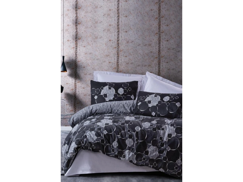 Dark Çift Kişilik Nevresim Takımı Round Gri