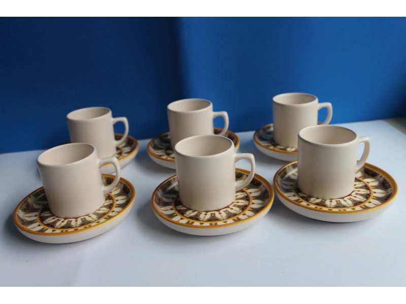 Dijital 6lı Renkli Kahve Seti Fenomen