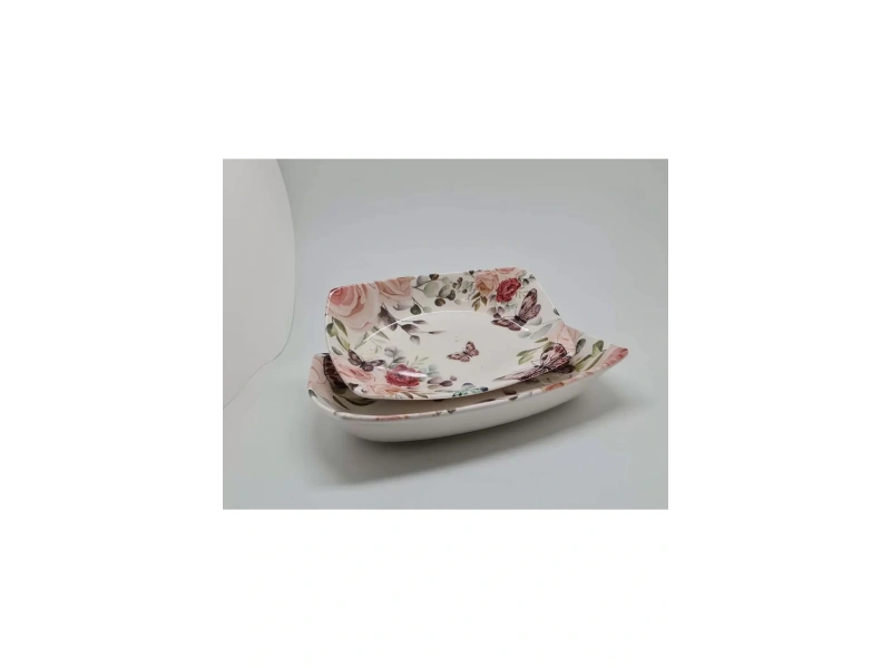 Dijital Baskılı 2li Dikdörtgen Kayık Tabak