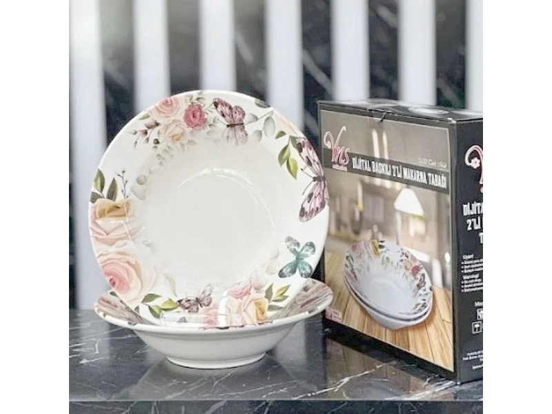 Dijital Baskılı 2li Makarna Tabağı 26cm