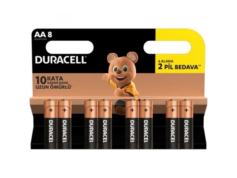 Duracell 8li AA Kalem Pil