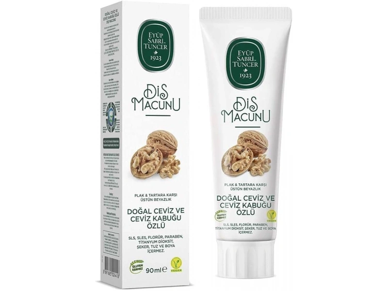 Eyüp Sabri Tuncer Doğal Ceviz ve Ceviz Kabuğu Özlü Diş Macunu 90ml.