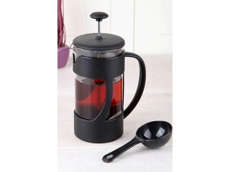 French Press Bitki Çayı & Kahve Demliği 350 ml Ölçek Kaşıklı