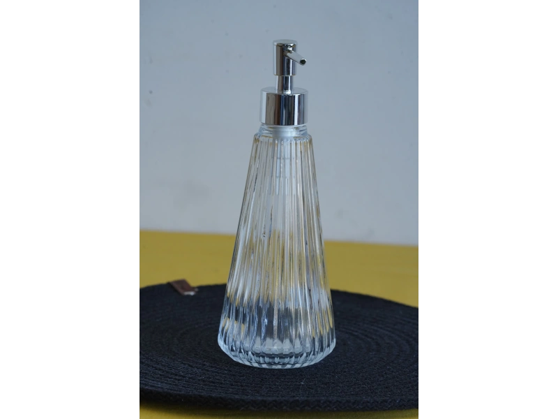 Glasscom Riva Çizgili Sıvı Sabunluk Şeffaf