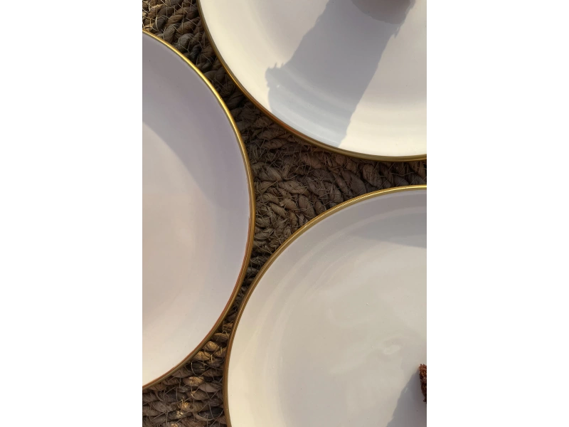 6lı Servis Tabağı Beyaz Gold 26cm G2806