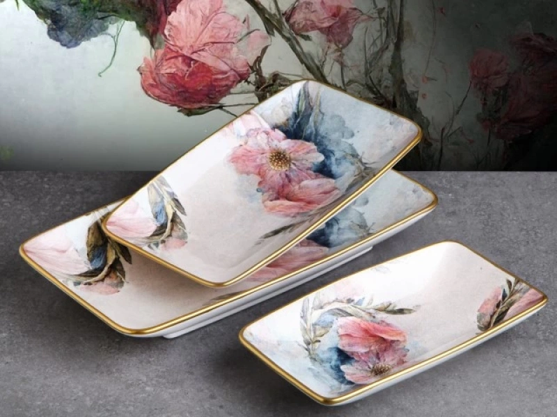 Pink 3lü Kayık Tabak G4331