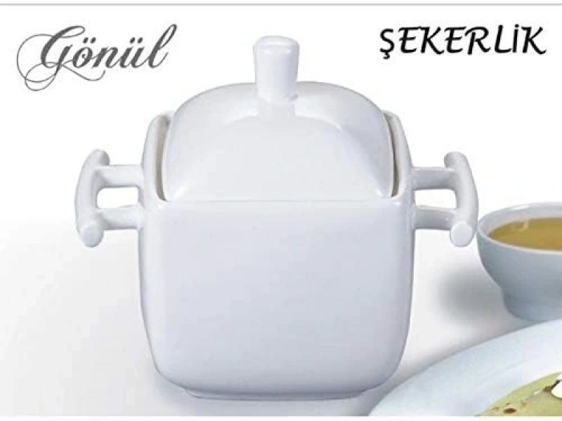 Porselen Şekerlik Kulplu 14,5-9,5-12,5 Cm