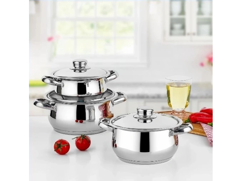 Gülsan Çakır 6 Parça Çelik Kapaklı Tencere Seti