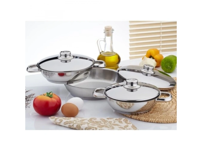 Gülsan 6 Parça Omlet Set Çelik Kapaklı