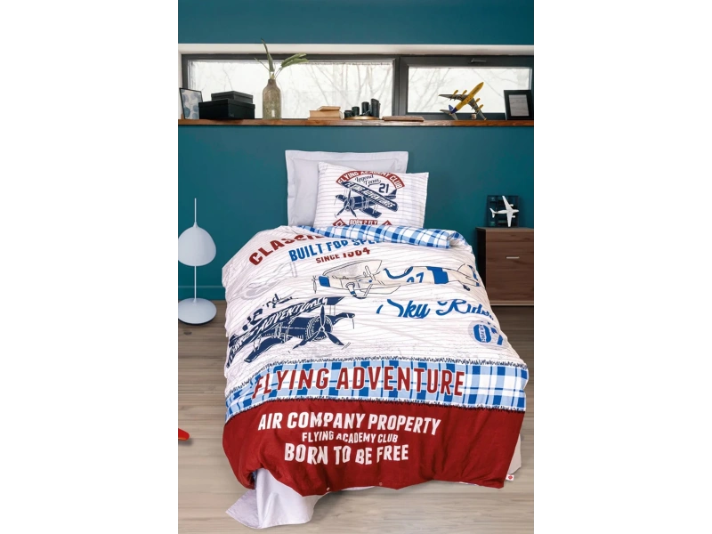 Junior Tek Kişilik Nevresim Takımı Flying Gri