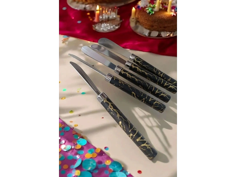 Kahvaltı Bıçağı Uzun Mermer Desenli 5 Adet